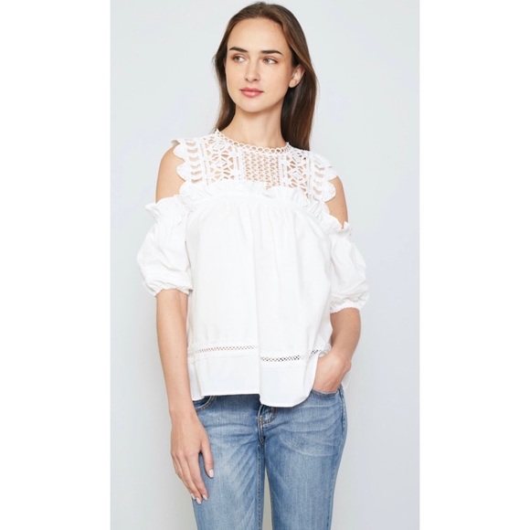 ❣️Last One❣️ BOHO FLIRT LACE cold shoulder white S - Picture 3 of 7